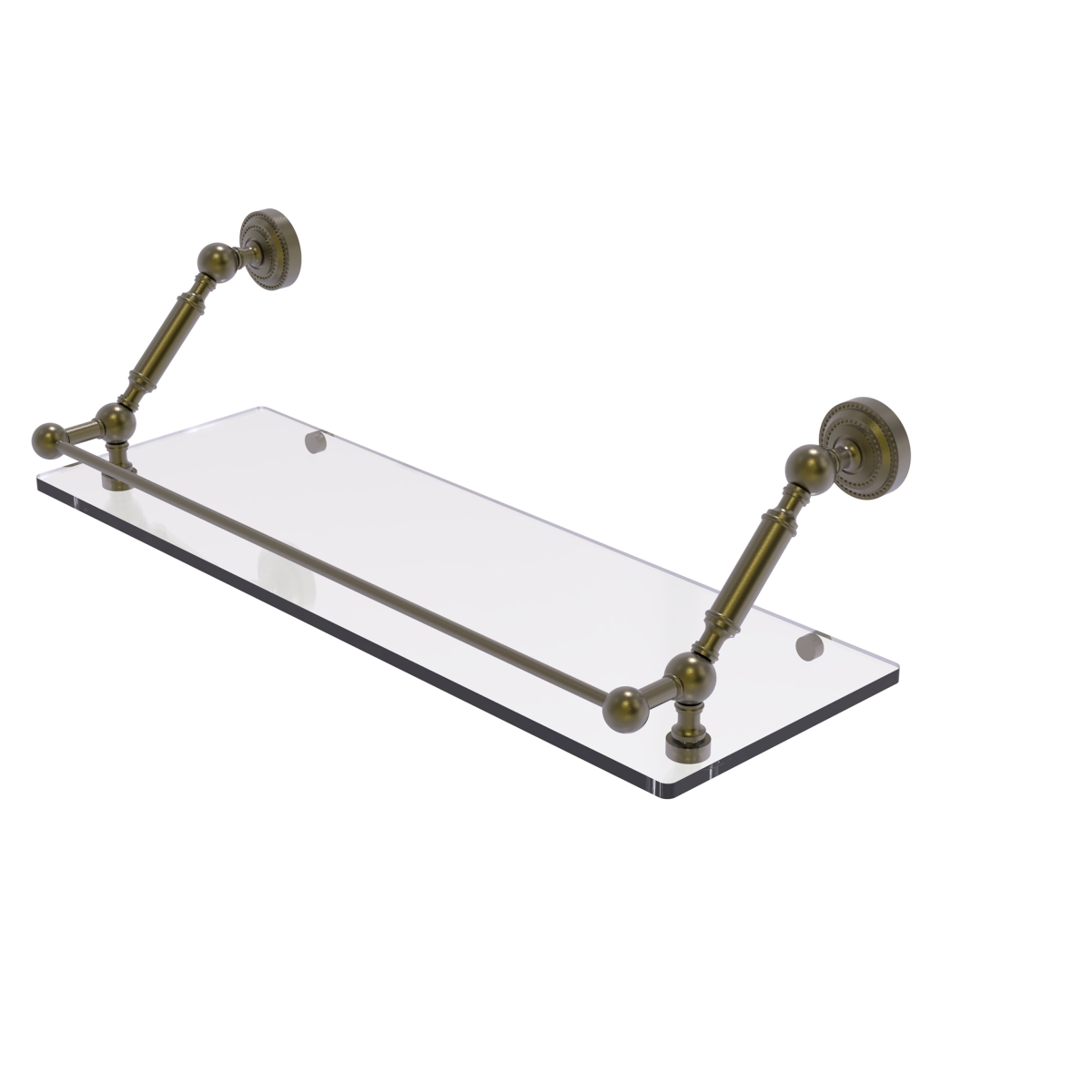 Picture of Allied Brass DT-1-24-GAL-ABR 24 in. Dottingham Floating Glass Shelf with Gallery Rail, Antique Brass