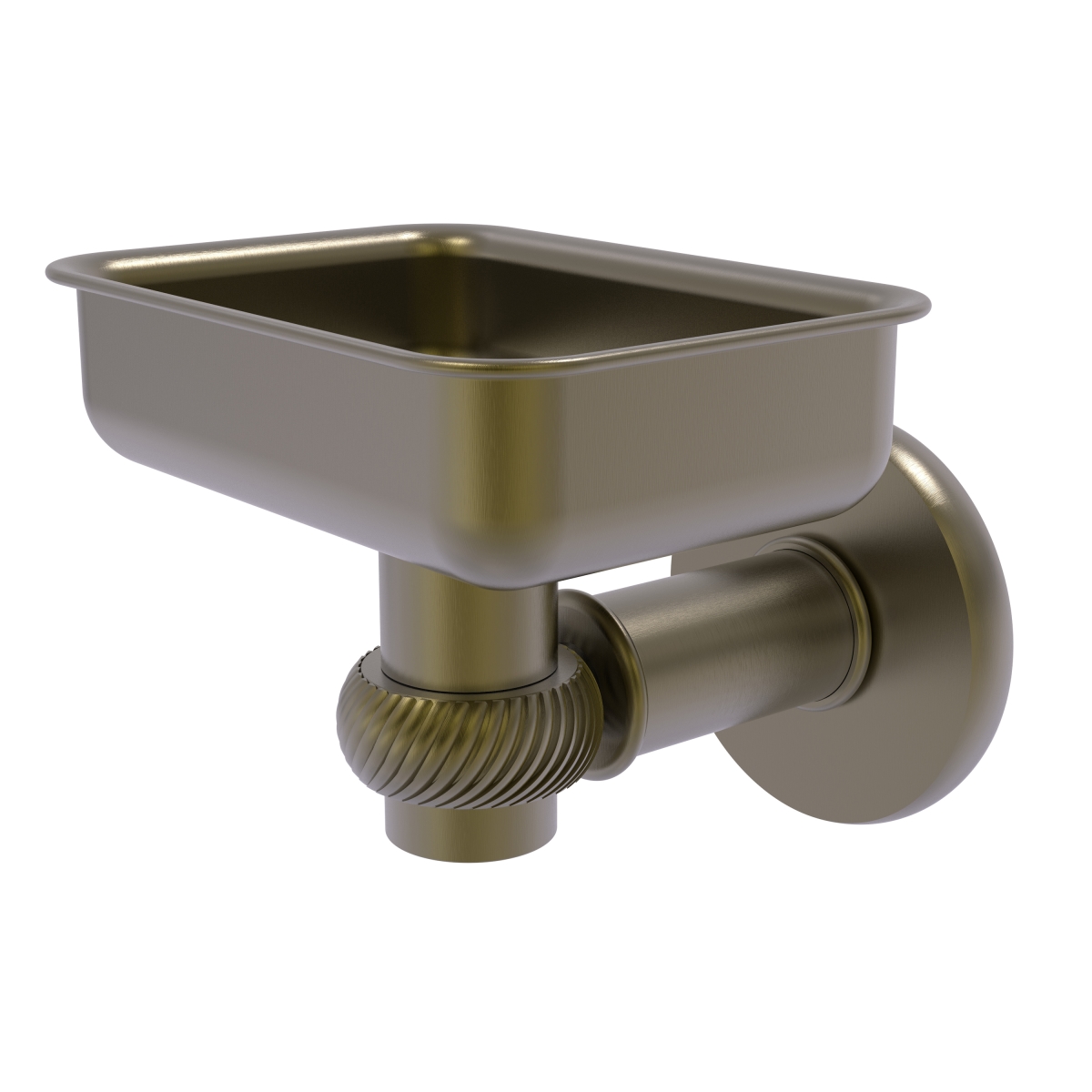 Picture of Allied Brass 2032T-ABR Continental Collection Wall Mounted Soap Dish Holder with Twist Accents, Antique Brass