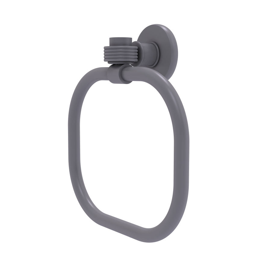 Picture of Allied Brass 2016G-GYM Continental Collection Towel Ring with Groovy Accents, Matte Gray