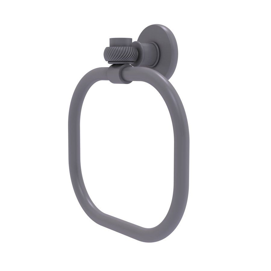 Picture of Allied Brass 2016T-GYM Continental Collection Towel Ring with Twist Accents, Matte Gray