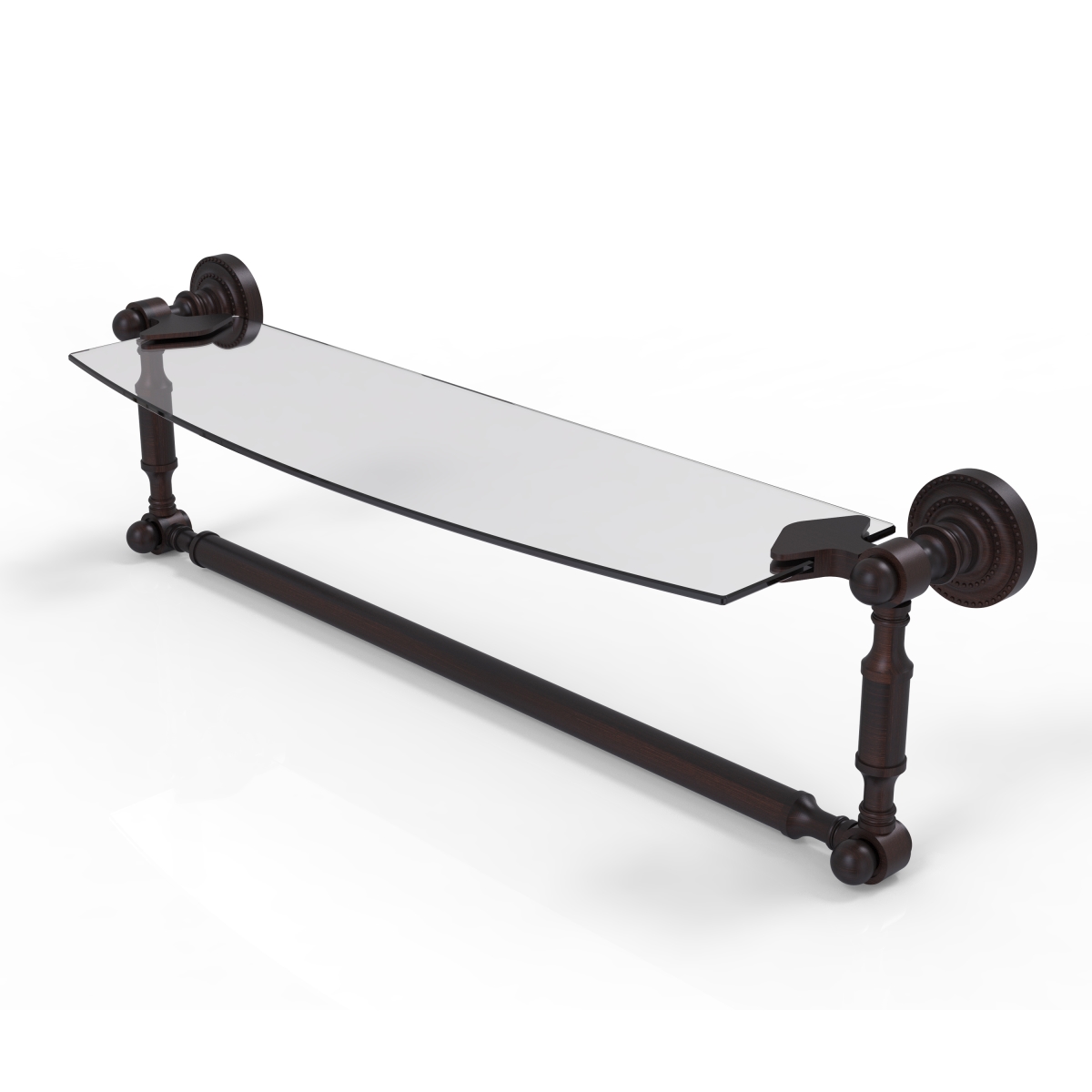 Picture of Allied Brass DT-33TB-18-VB 18 in. Dottingham Glass Vanity Shelf with Integrated Towel Bar, Venetian Bronze