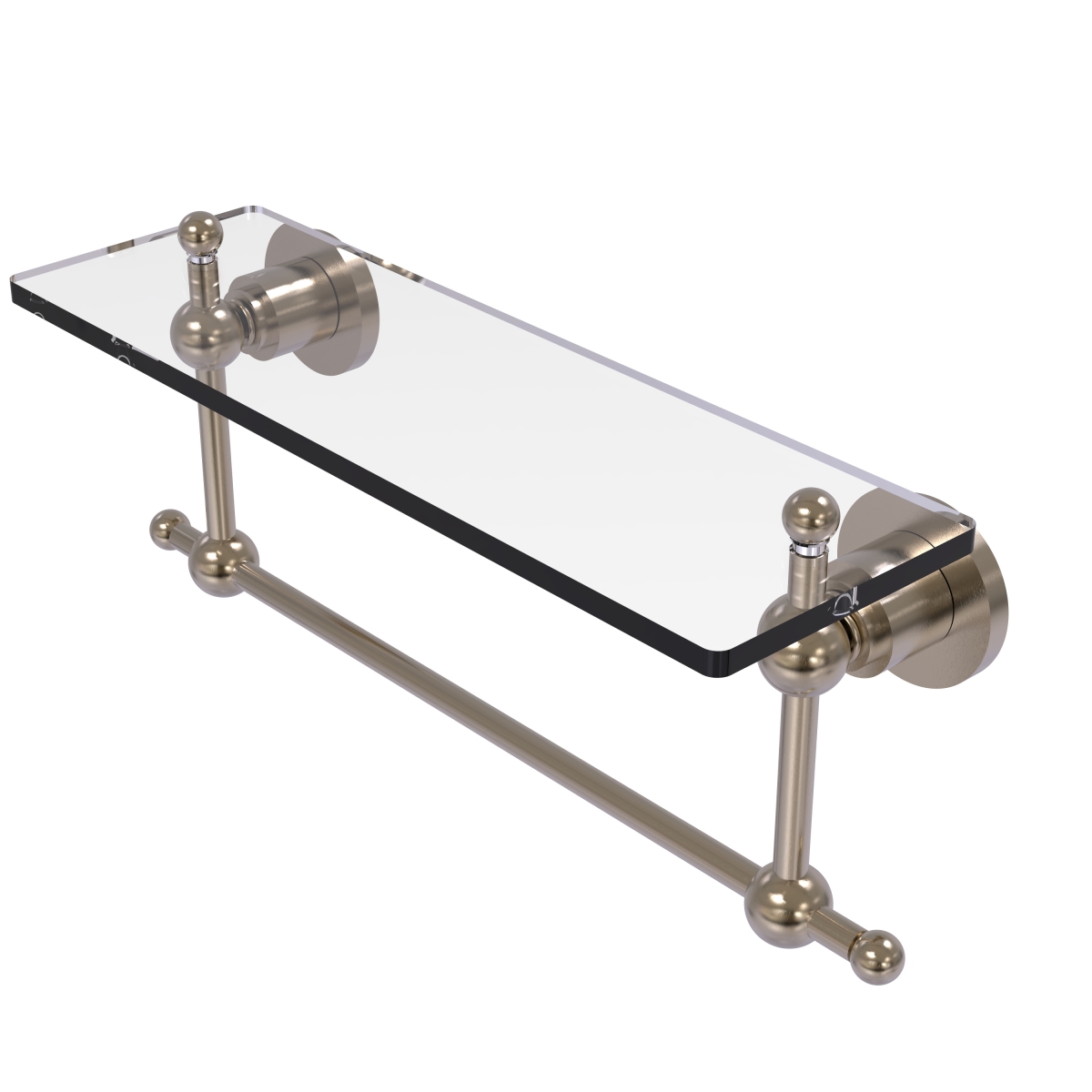 Picture of Allied Brass AP-1TB-16-PEW 16 in. Astor Place Glass Vanity Shelf with Integrated Towel Bar, Antique Pewter