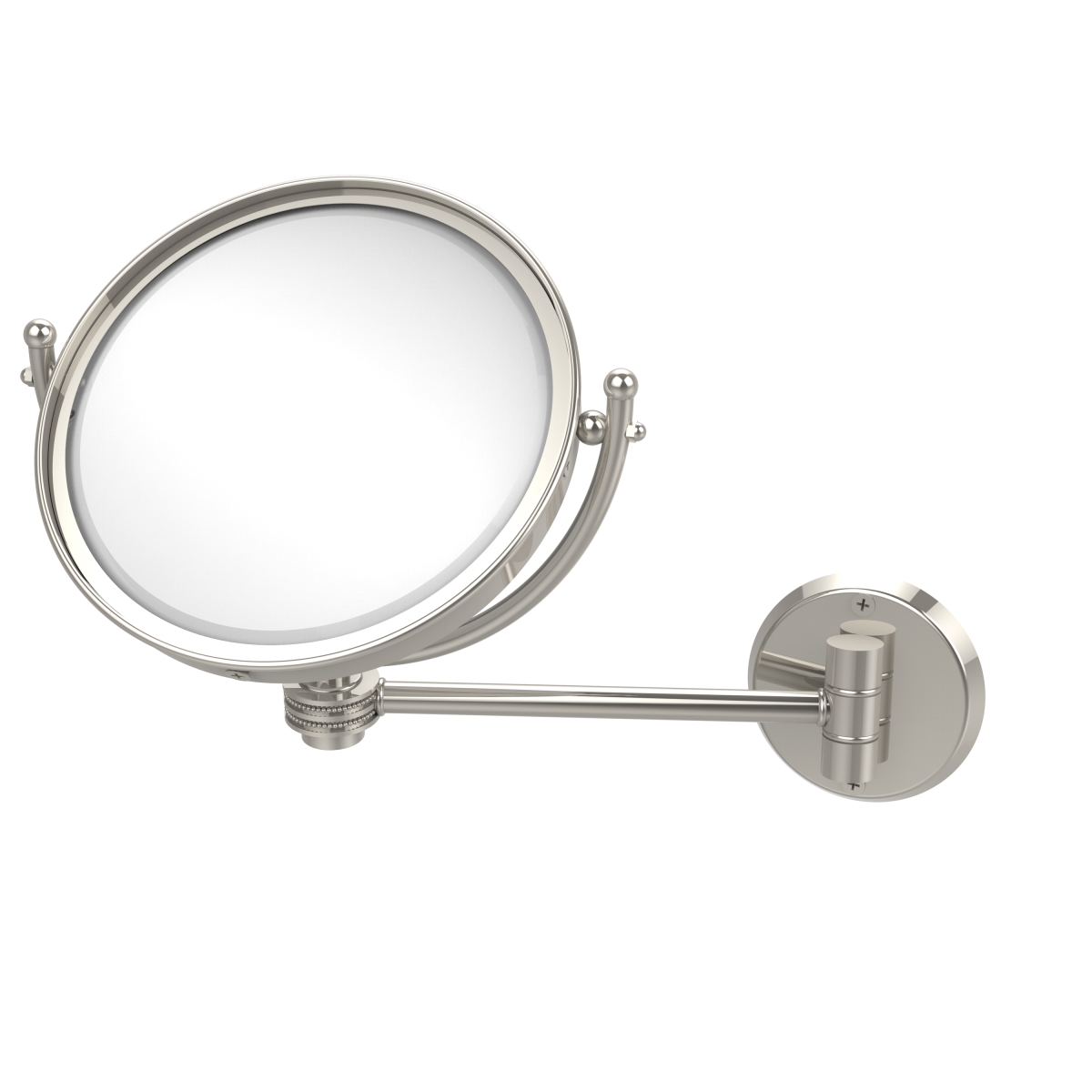 WM-5D-3X-PNI 8 in. Wall Mounted Make-Up Mirror 3X Magnification, Polished Nickel - 10 x 8 x 11 in -  Allied Brass, WM-5D/3X-PNI