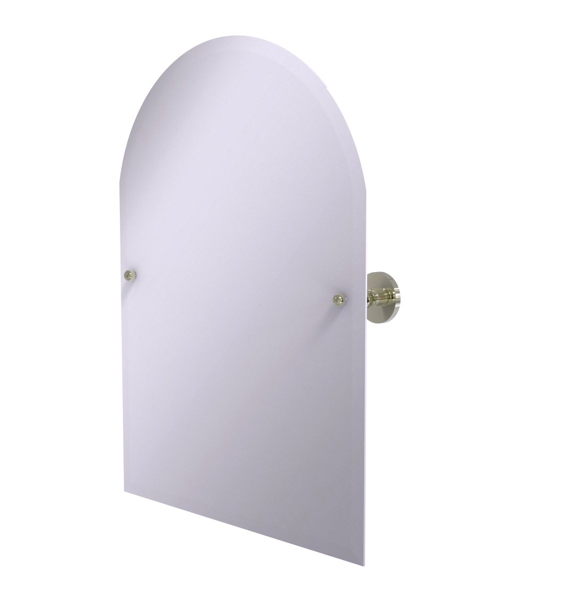 Allied Brass P1094 Prestige Skyline Collection Frameless Arched Top Tilt Beveled Edge Wall Mirror, Polished Nickel