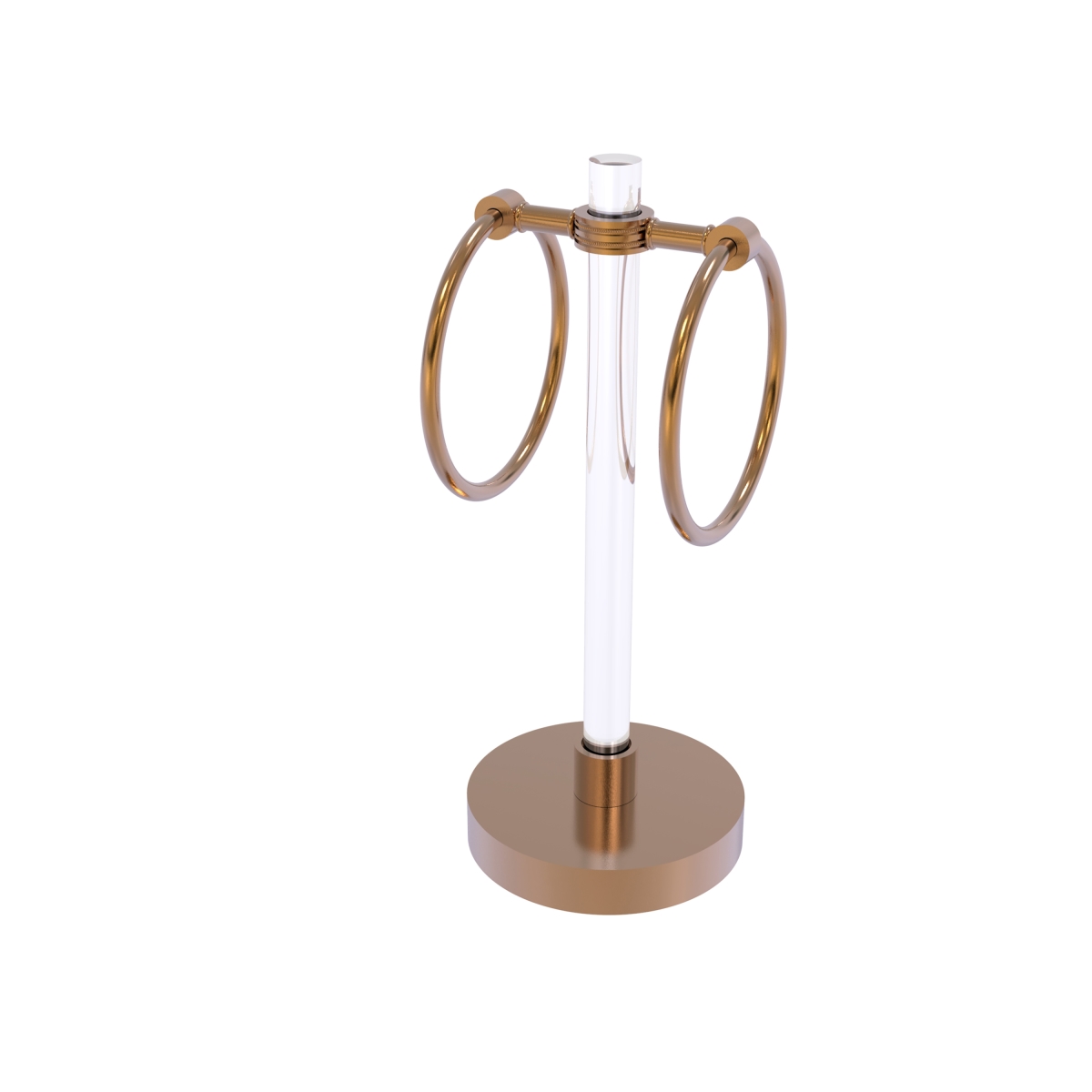 Picture of Allied Brass CV-GTRSD-10-BBR Clearview Collection Vanity Top Guest Towel Ring with Dotted Accents&#44; Brushed Bronze