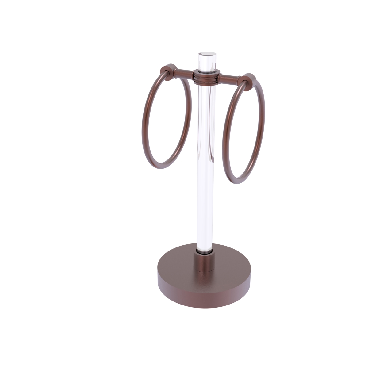 Picture of Allied Brass CV-GTRSD-10-CA Clearview Collection Vanity Top Guest Towel Ring with Dotted Accents&#44; Antique Copper