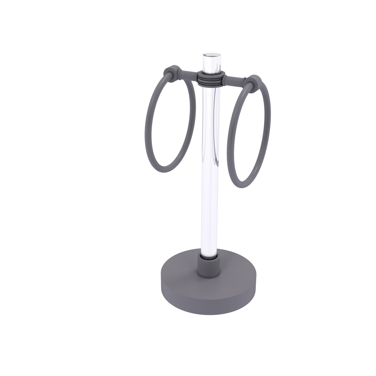 Picture of Allied Brass CV-GTRSD-10-GYM Clearview Collection Vanity Top Guest Towel Ring with Dotted Accents&#44; Matte Gray