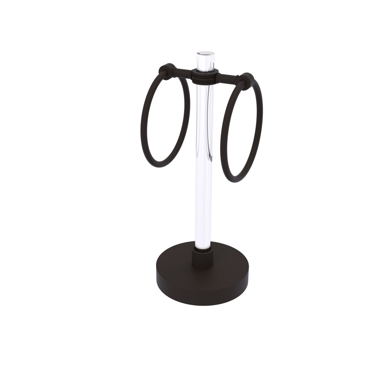 Picture of Allied Brass CV-GTRSD-10-ORB Clearview Collection Vanity Top Guest Towel Ring with Dotted Accents&#44; Oil Rubbed Bronze