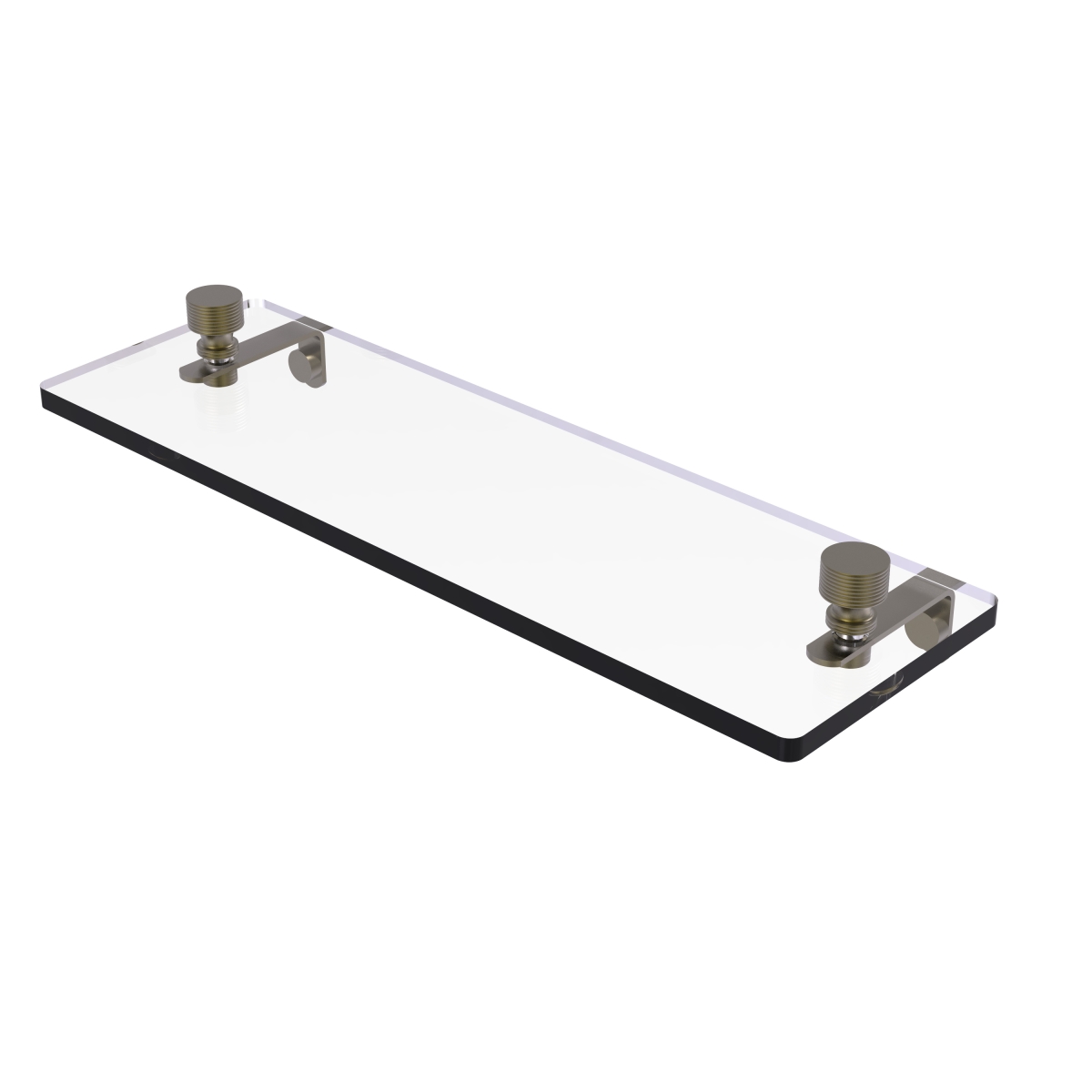 Picture of Allied Brass FT-1-16-ABR 16 in. Foxtrot Glass Vanity Shelf with Beveled Edges&#44; Antique Brass