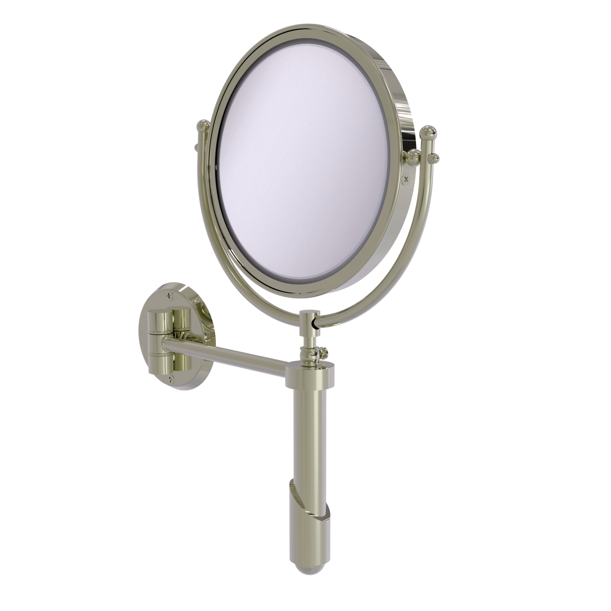 SHM-8-2X-PNI 8 in. dia. Soho Collection Wall Mounted Make-Up Mirror with 2X Magnification, Polished Nickel -  Allied Brass, SHM-8/2X-PNI