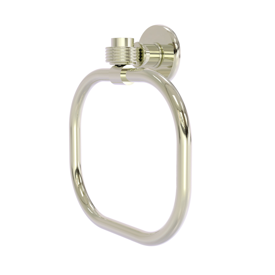 Picture of Allied Brass 2016G-PNI Continental Collection Towel Ring with Groovy Accents, Polished Nickel