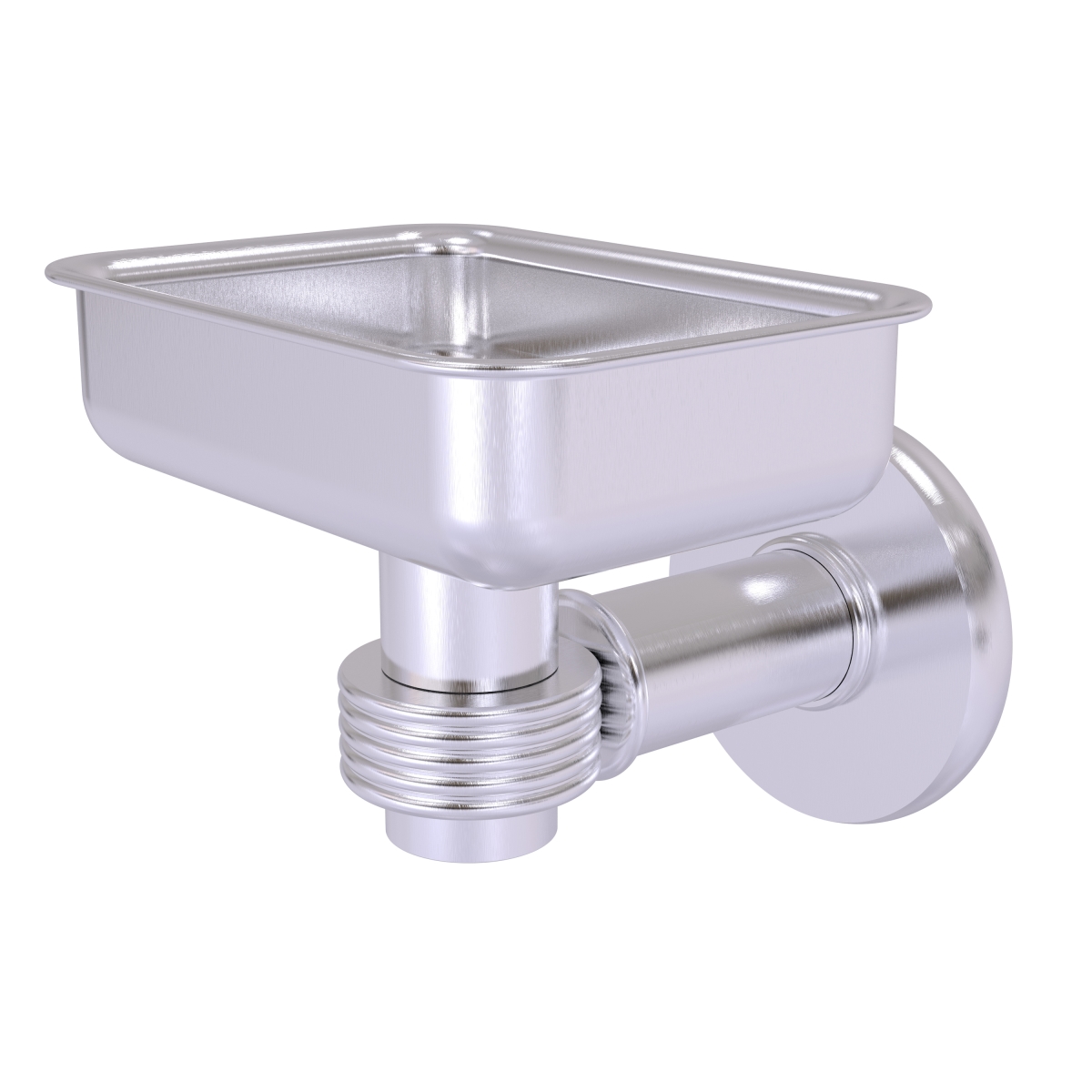 Picture of Allied Brass 2032G-SCH Continental Collection Wall Mounted Soap Dish Holder with Groovy Accents&#44; Satin Chrome