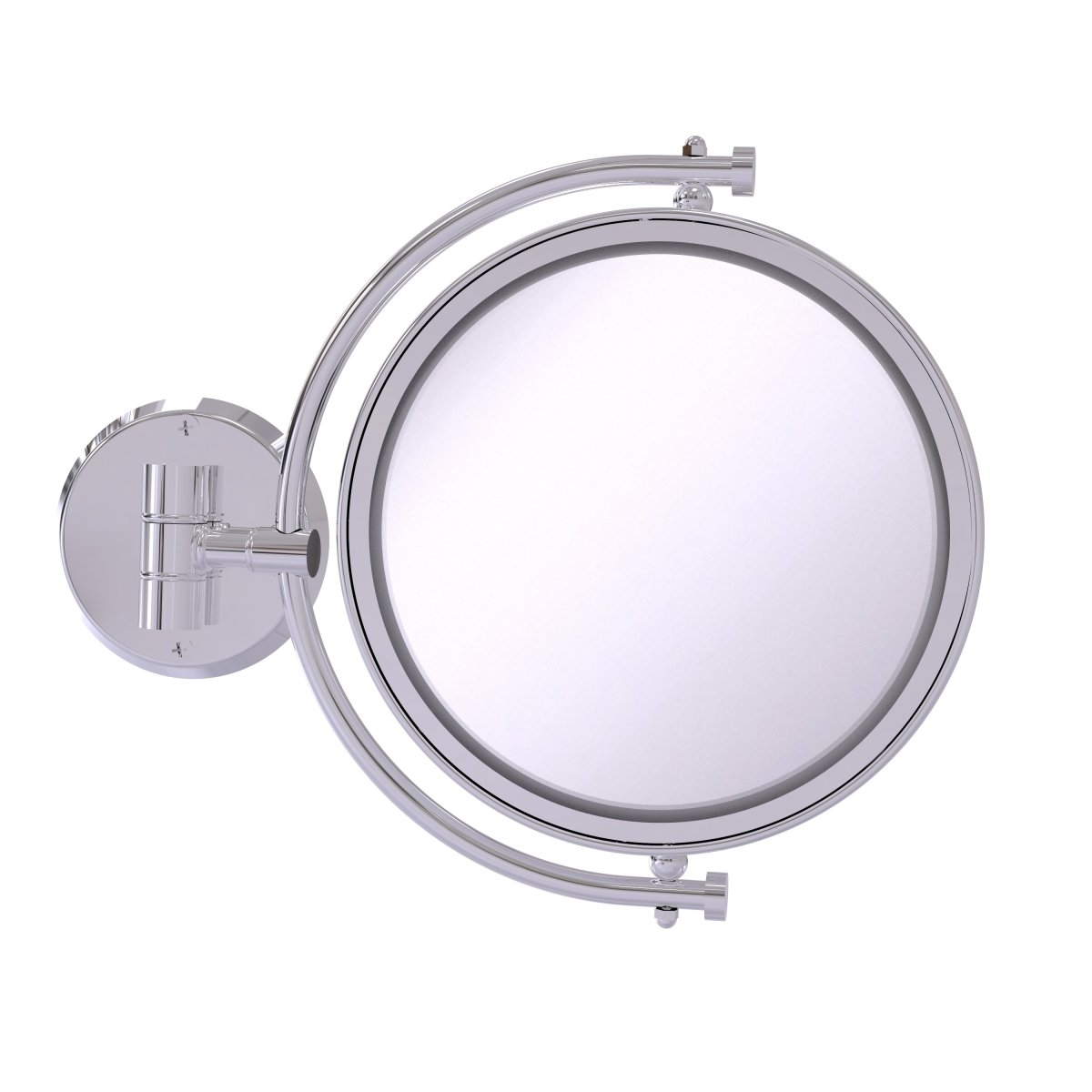 WM-4-2X-PC 8 in. Wall Mounted Make-Up Mirror 2X Magnification, Polished Chrome - 10 x 8 x 8 in -  Allied Brass, WM-4/2X-PC