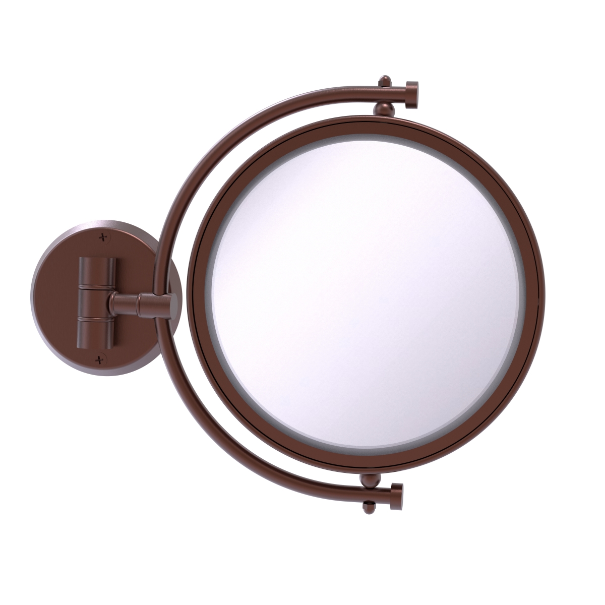 WM-4-3X-CA 8 in. Wall Mounted Make-Up Mirror 3X Magnification, Antique Copper - 10 x 8 x 8 in -  Allied Brass, WM-4/3X-CA