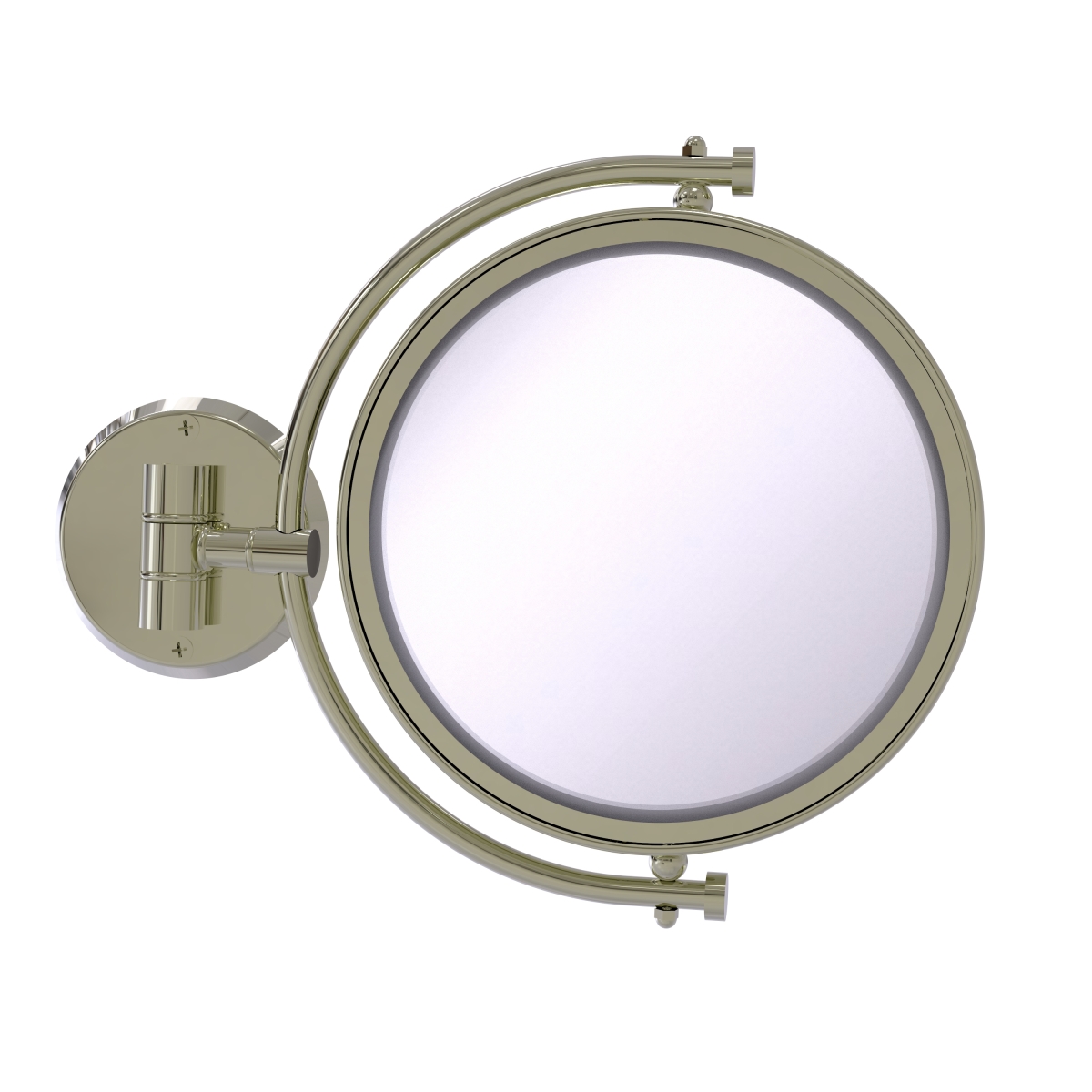 WM-4-3X-PNI 8 in. Wall Mounted Make-Up Mirror 3X Magnification, Polished Nickel - 10 x 8 x 8 in -  Allied Brass, WM-4/3X-PNI