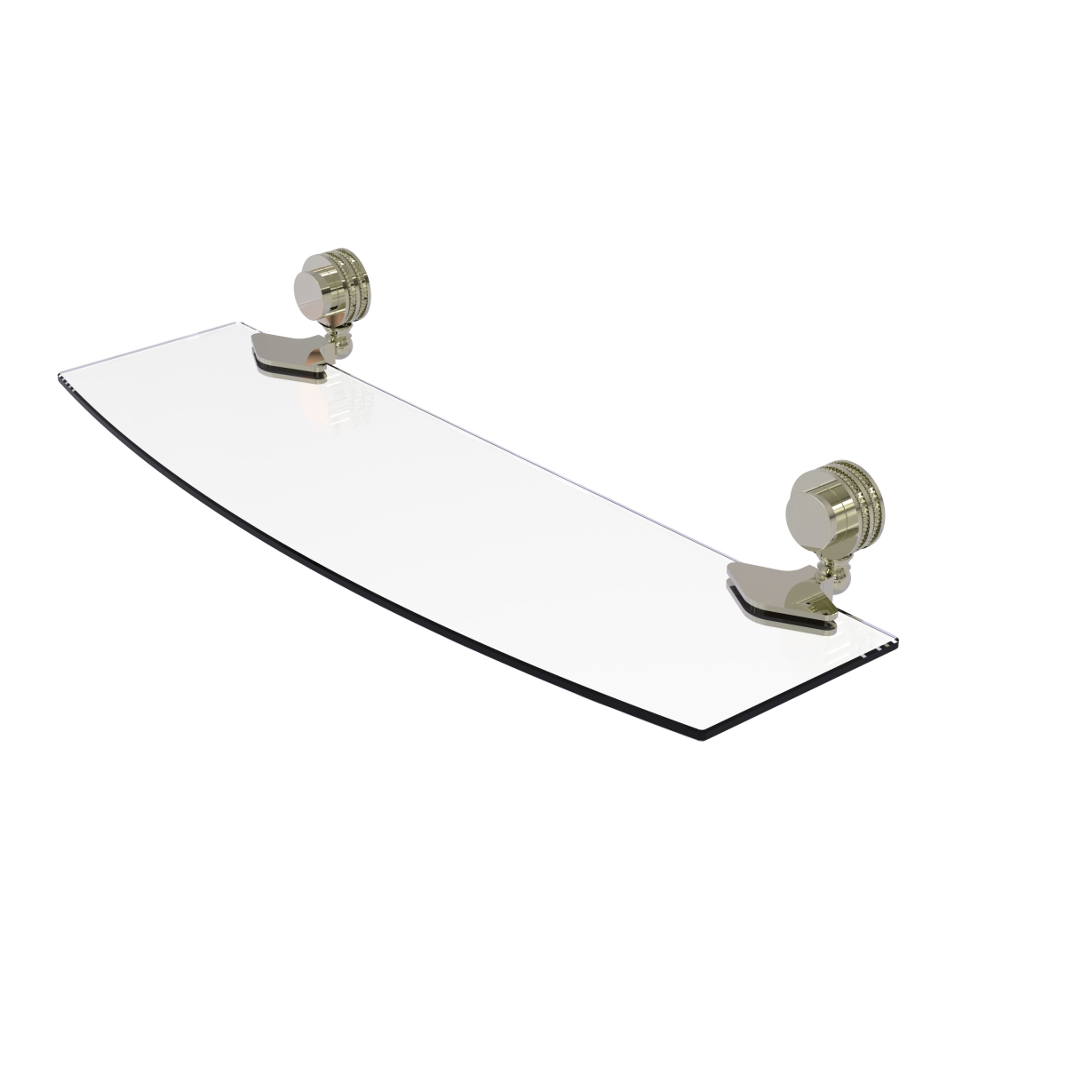 Picture of Allied Brass 433D-18-PNI 18 in. Venus Collection Glass Shelf with Dotted Accents, Polished Nickel