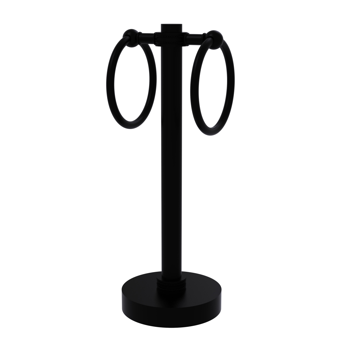 Picture of Allied Brass 953D-BKM Vanity Top 2 Towel Ring Guest Towel Holder with Dotted Accents&#44; Matte Black