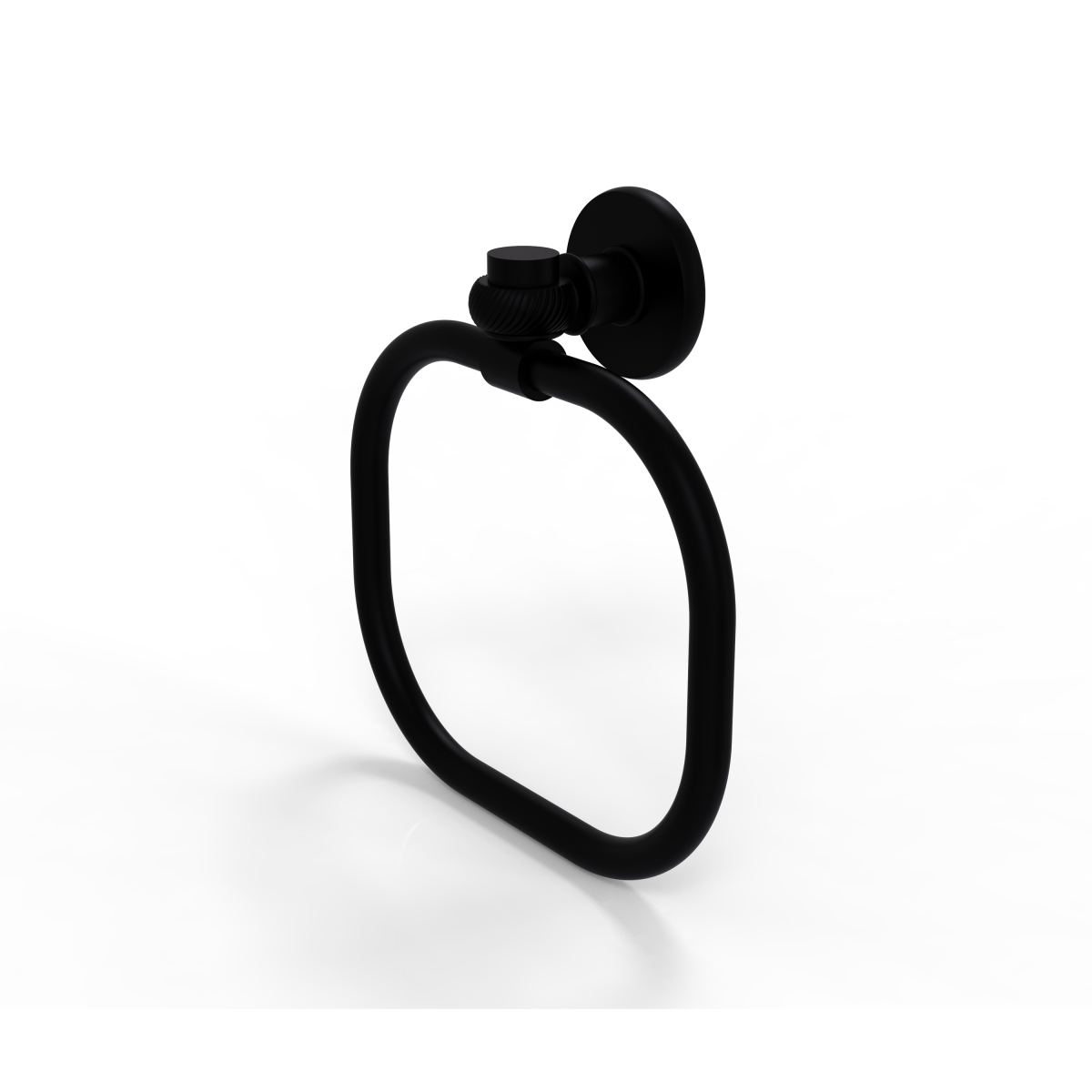 Picture of Allied Brass 2016T-BKM Continental Collection Towel Ring with Twist Accents, Matte Black