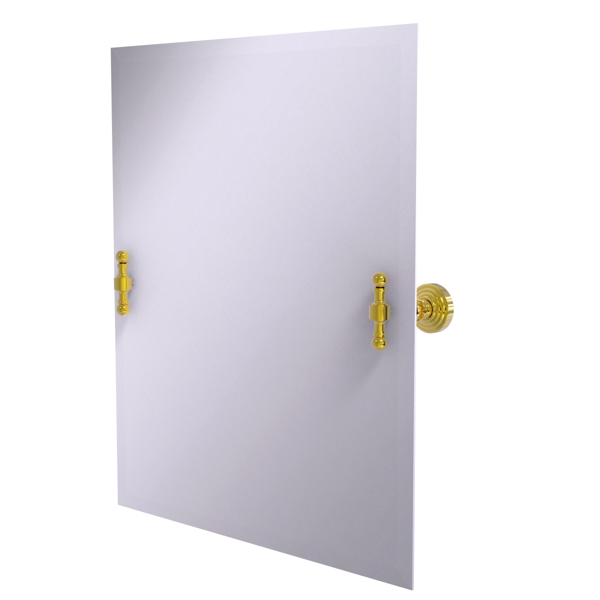 Picture of Allied Brass RW-92-UNL Retro Wave Collection Frameless Rectangular Tilt Mirror with Beveled Edge, Unlacquered Brass