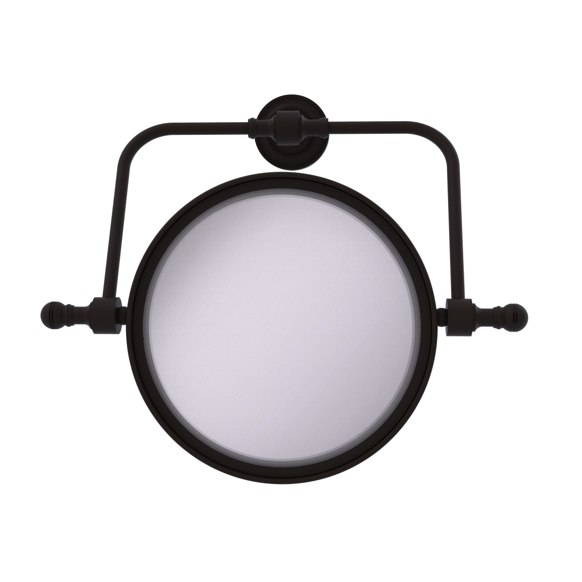 RDM-4-2X-ORB Retro Dot Collection Wall Mounted Swivel Make-Up Mirror 8 in. Diameter with 2X Magnification, Oil Rubbed Bronze -  Allied Brass, RDM-4/2X-ORB