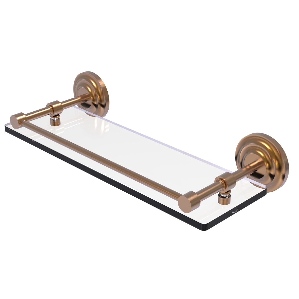 Picture of Allied Brass QN-1-16-GAL-BBR Que New 16 in. Tempered Glass Shelf with Gallery Rail&#44; Brushed Bronze