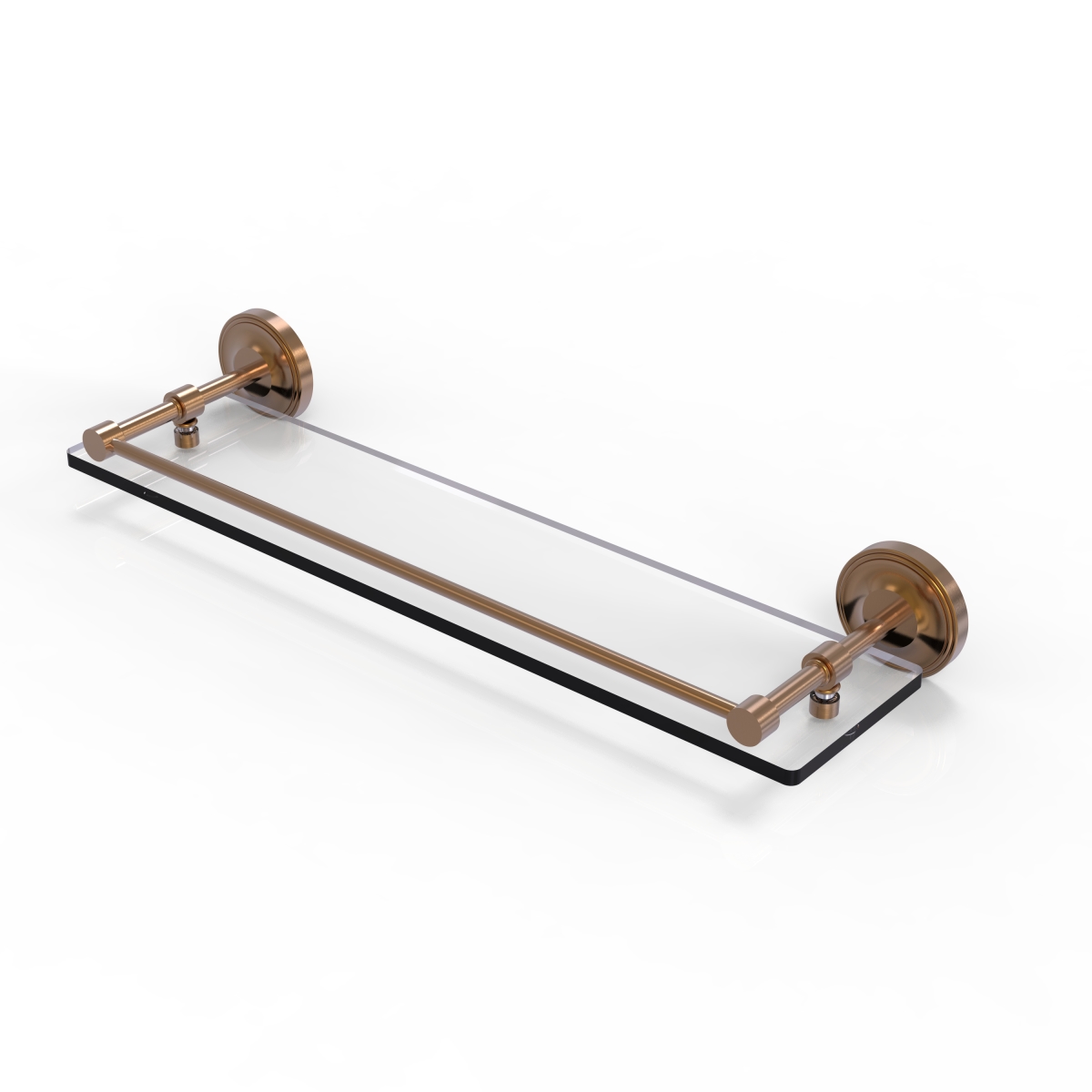 Picture of Allied Brass PRBP-1-22-GAL-BBR Prestige Regal 22 in. Tempered Glass Shelf with Gallery Rail&#44; Brushed Bronze