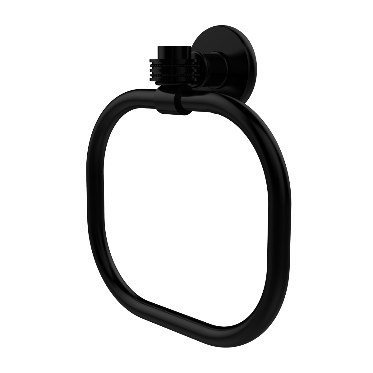 Picture of Allied Brass 2016D-BKM Continental Collection Towel Ring with Dotted Accents, Matte Black