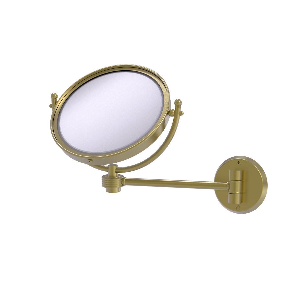 WM-5G-5X-SBR Grooved Ring Style 8 in. Wall Mounted Make-Up Mirror 5X Magnification, Satin Brass -  Allied Brass, WM-5G/5X-SBR