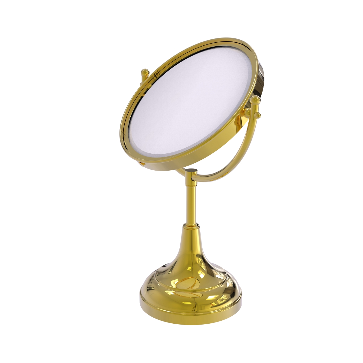 Picture of Allied Brass DM-2-2X-UNL Dotted Ring Style 8 in. Vanity Top Make-Up Mirror 2X Magnification, Unlacquered Brass