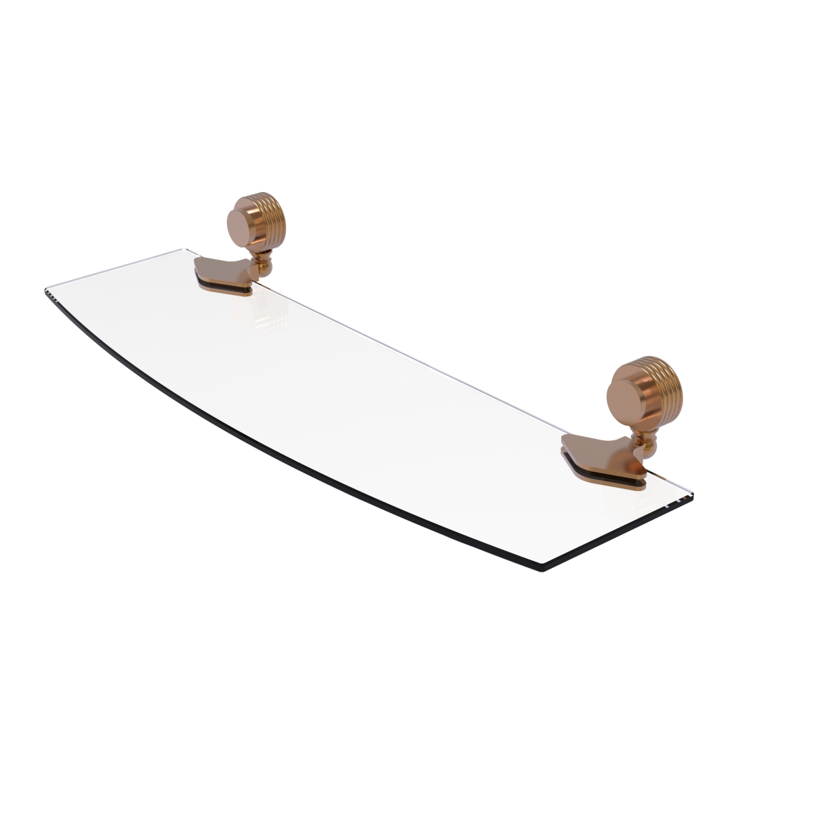 Picture of Allied Brass 433G-18-BBR Venus Collection 18 in. Glass Shelf with Groovy Accents&#44; Brushed Bronze