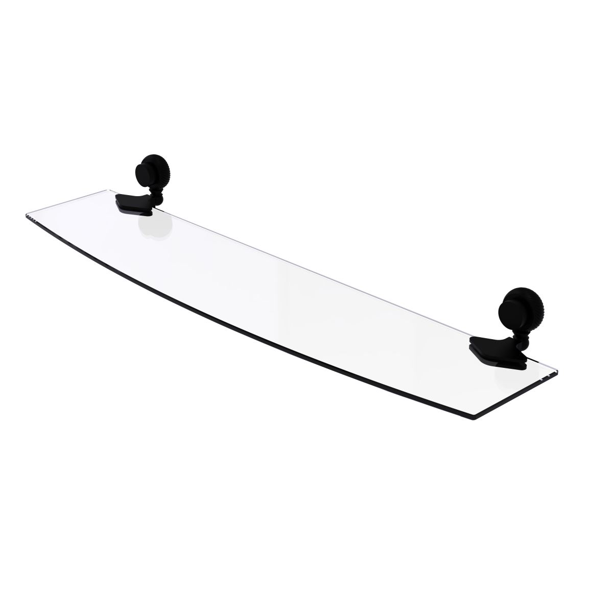 Picture of Allied Brass 433T-24-BKM Venus Collection 24 in. Glass Shelf with Twist Accents&#44; Matte Black