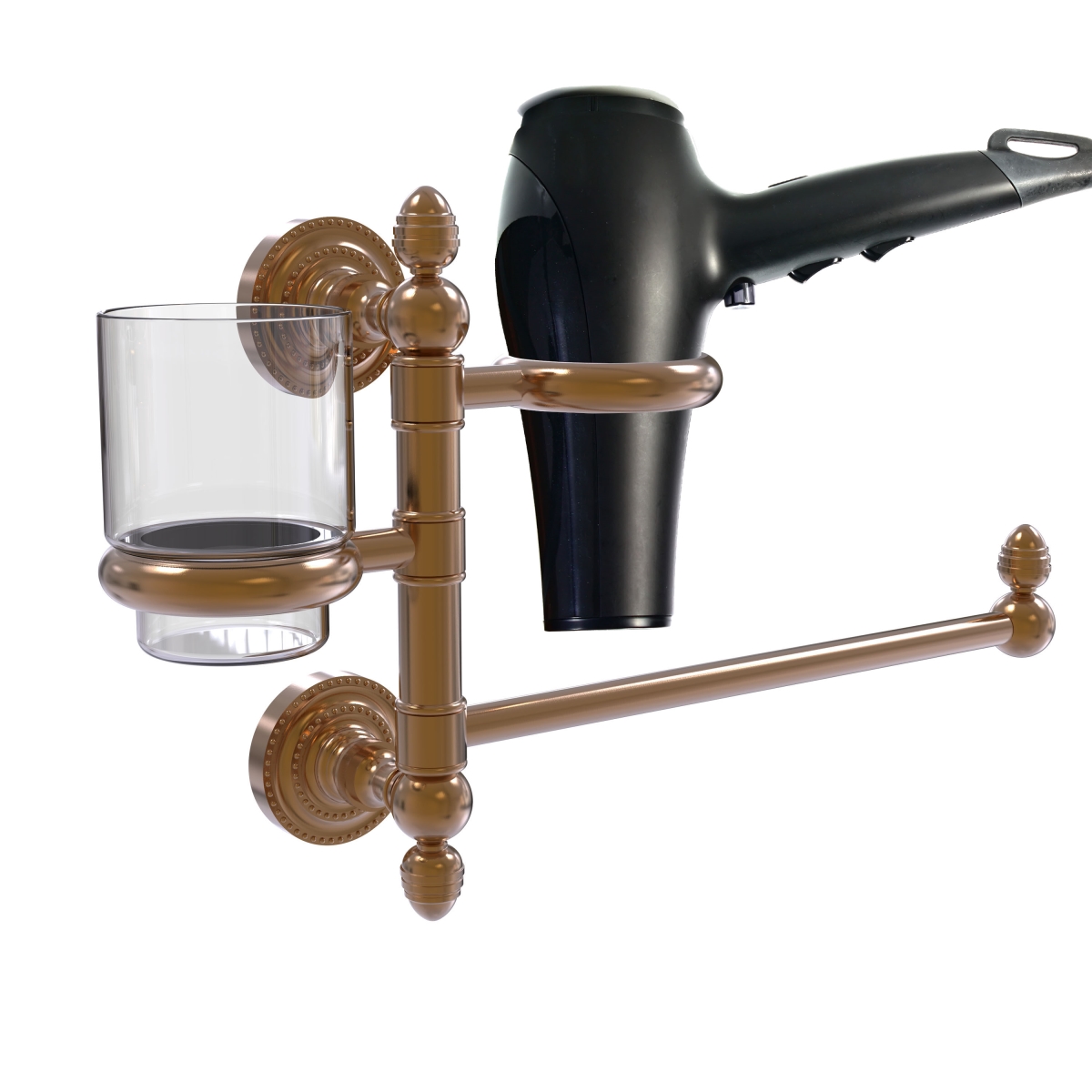 Picture of Allied Brass DT-GTBD-1-BBR Dottingham Collection Hair Dryer Holder & Organizer, Brushed Bronze