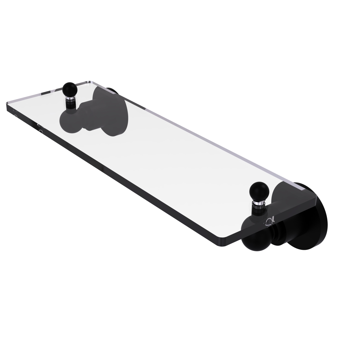 Picture of Allied Brass AP-1-16-BKM Astor Place 16 in. Glass Vanity Shelf with Beveled Edges&#44; Matte Black