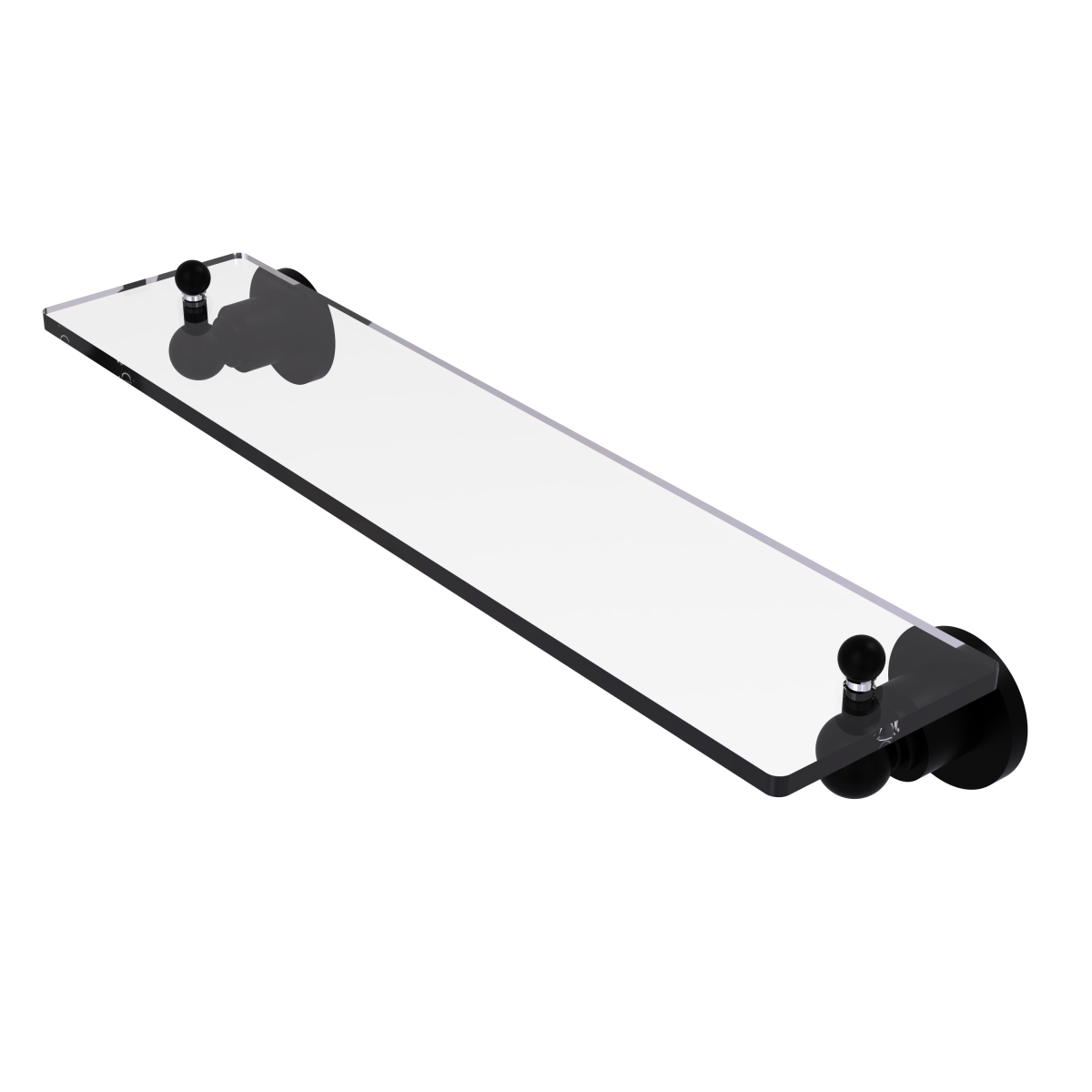 Picture of Allied Brass AP-1-22-BKM Astor Place 22 in. Glass Vanity Shelf with Beveled Edges&#44; Matte Black