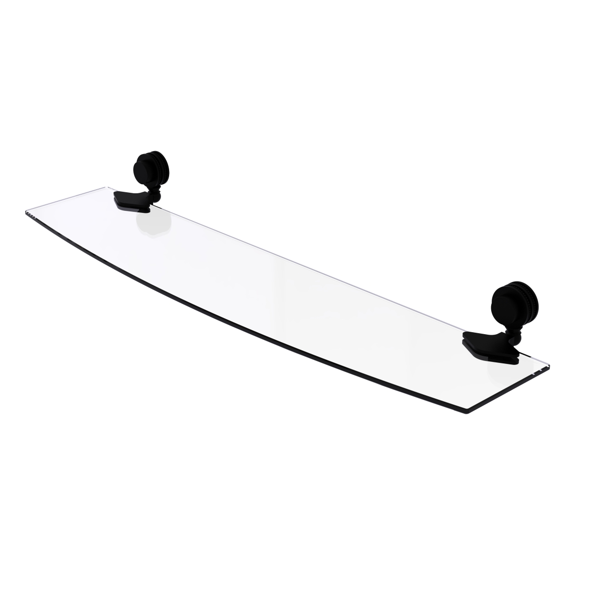 Picture of Allied Brass 433D-24-BKM Venus Collection 24 in. Glass Shelf with Dotted Accents&#44; Matte Black