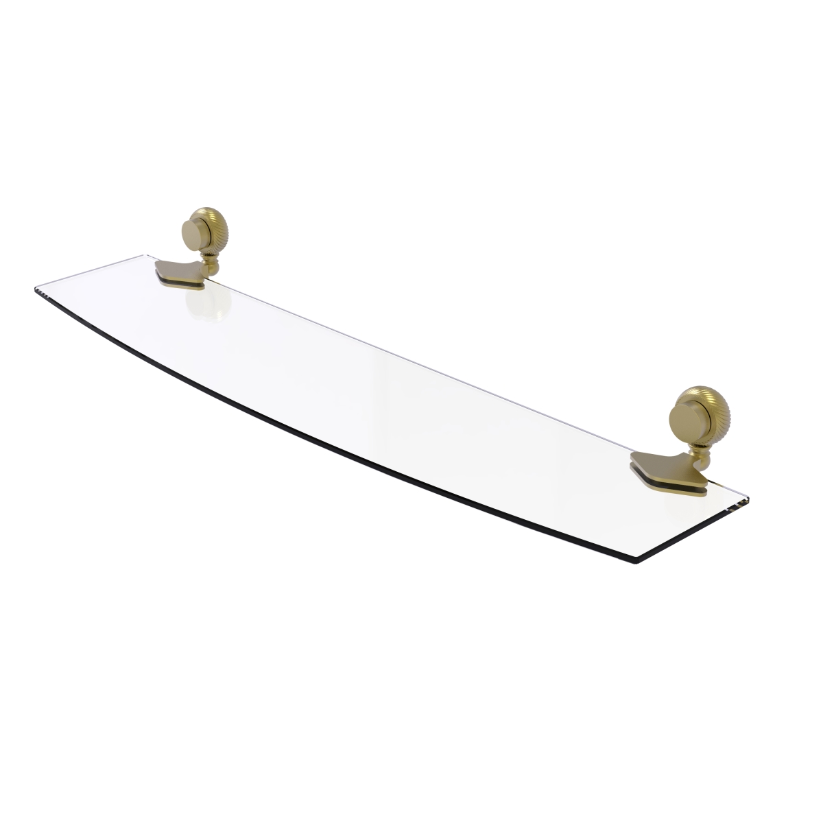 Picture of Allied Brass 433T-24-SBR Venus Collection 24 in. Glass Shelf with Twist Accents&#44; Satin Brass