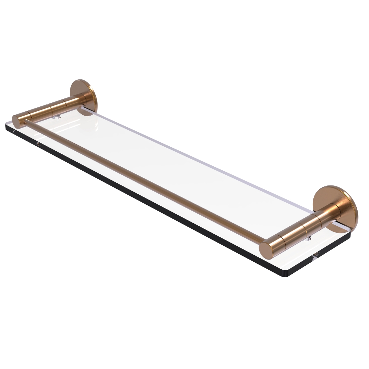 Picture of Allied Brass FR-1-22G-BBR Fresno Collection 22 in. Glass Shelf with Vanity Rail&#44; Brushed Bronze
