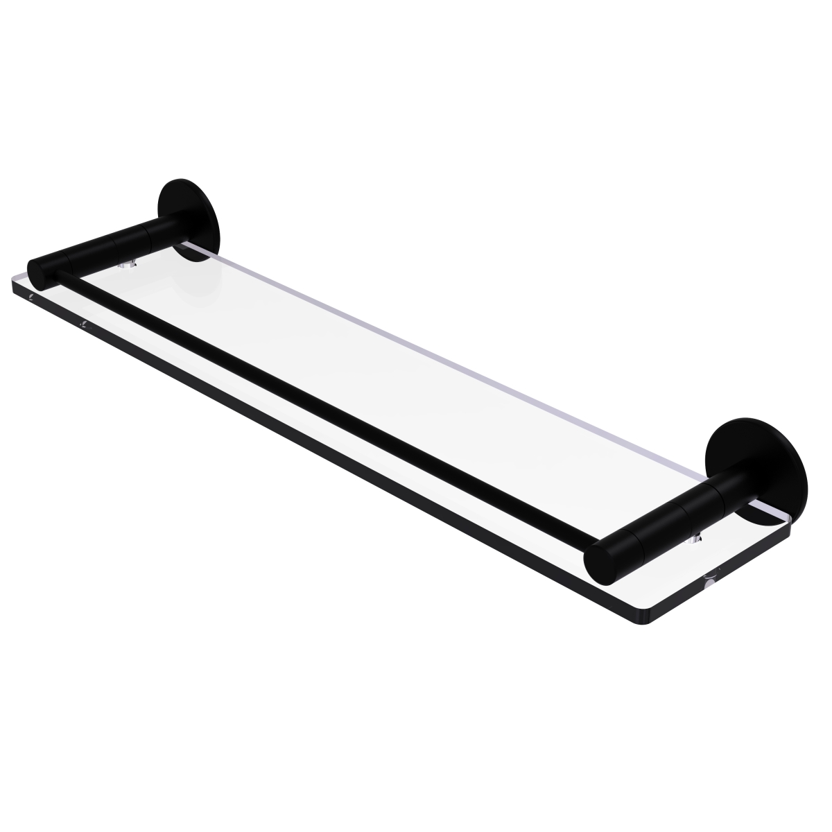 Picture of Allied Brass FR-1-22G-BKM Fresno Collection 22 in. Glass Shelf with Vanity Rail&#44; Matte Black