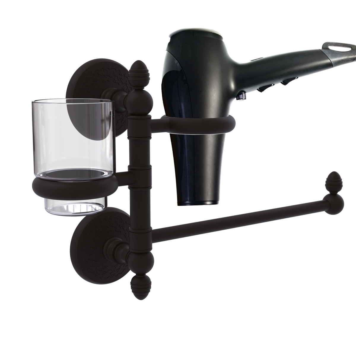 Picture of Allied Brass MC-GTBD-1-ORB Monte Carlo Collection Hair Dryer Holder & Organizer, Oil Rubbed Bronze