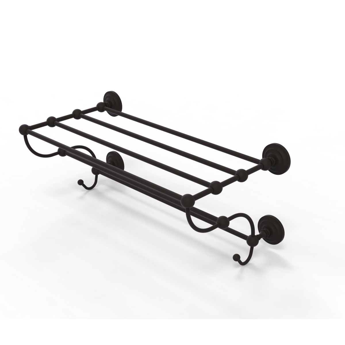PQN-HTL-36-5-ORB Prestige Que First Collection 36 in. Train Rack Towel Shelf, Oil Rubbed Bronze -  Allied Brass, PQN-HTL/36-5-ORB