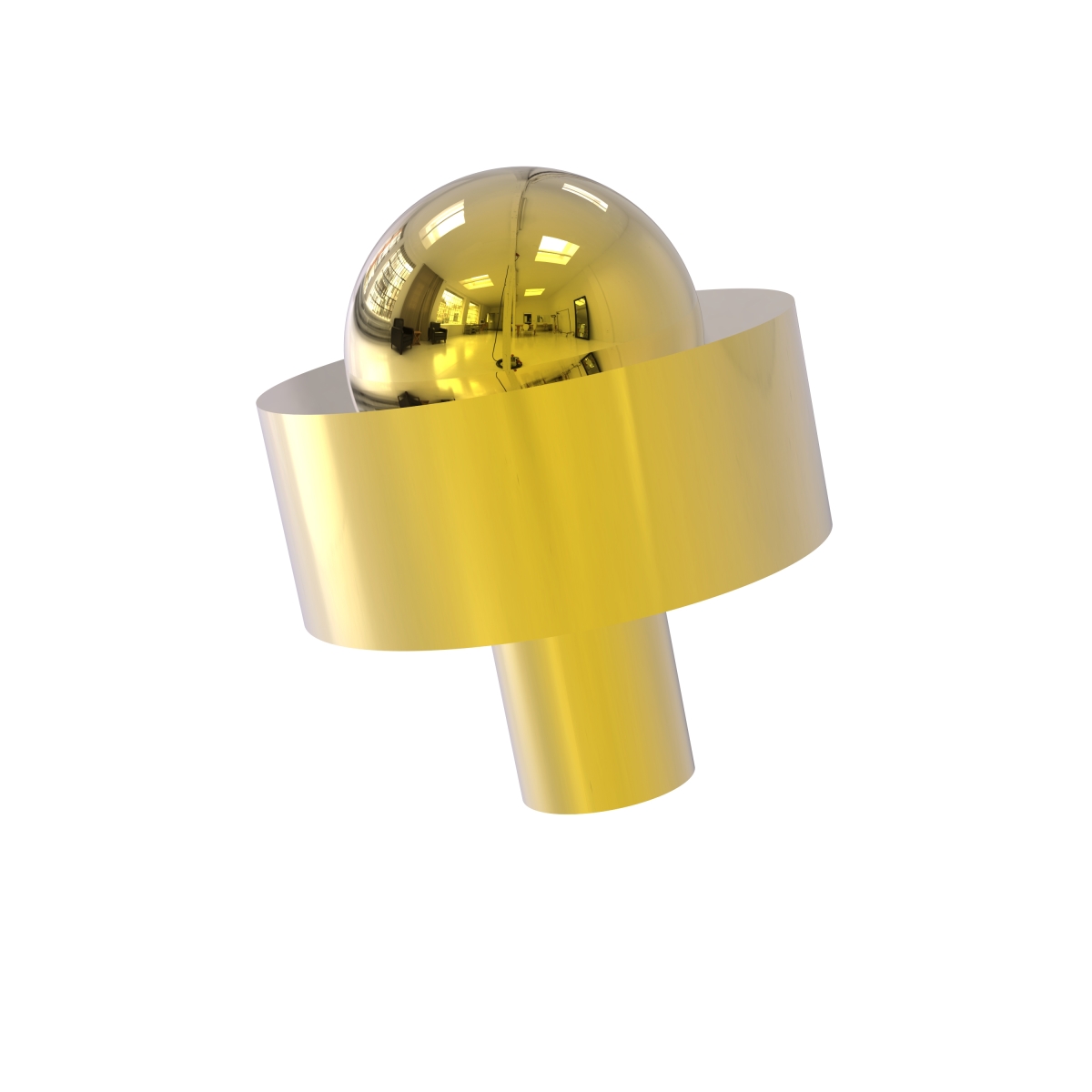 Picture of Allied Brass 101A-UNL Smooth Ring Style 1.50 in. Cabinet Knob&#44; Unlacquered Brass