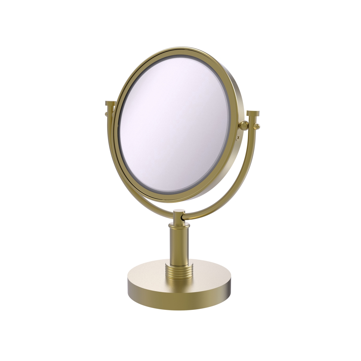 DM-4G-4X-SBR Grooved Ring Style 8 in. Vanity Top Make-Up Mirror 4X Magnification, Satin Brass -  Allied Brass, DM-4G/4X-SBR