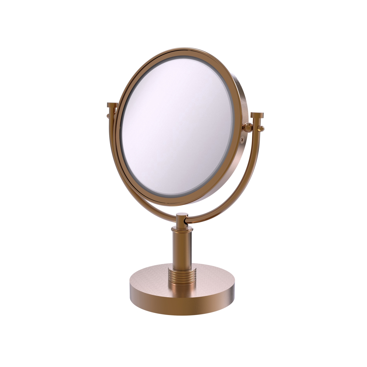 DM-4G-4X-BKM Grooved Ring Style 8 in. Vanity Top Make-Up Mirror 4X Magnification, Matte Black -  Allied Brass, DM-4G/4X-BKM