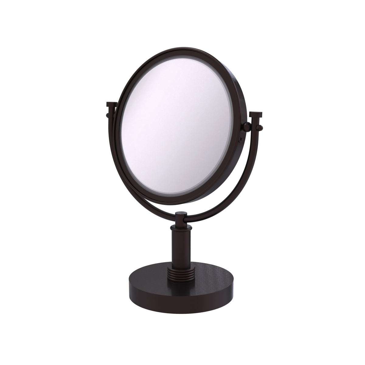 DM-4G-4X-ABZ Grooved Ring Style 8 in. Vanity Top Make-Up Mirror 4X Magnification, Antique Bronze -  Allied Brass, DM-4G/4X-ABZ