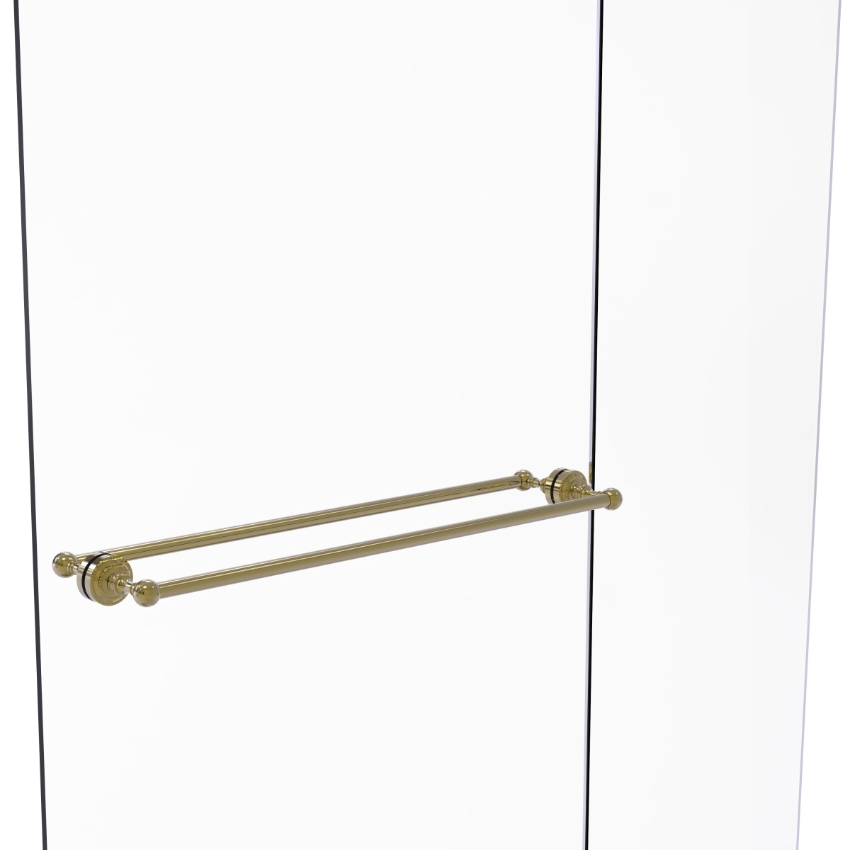Picture of Allied Brass DT-41-BB-30-UNL Dottingham Collection 30 in. Back to Back Shower Door Towel Bar, unlacquered Brass