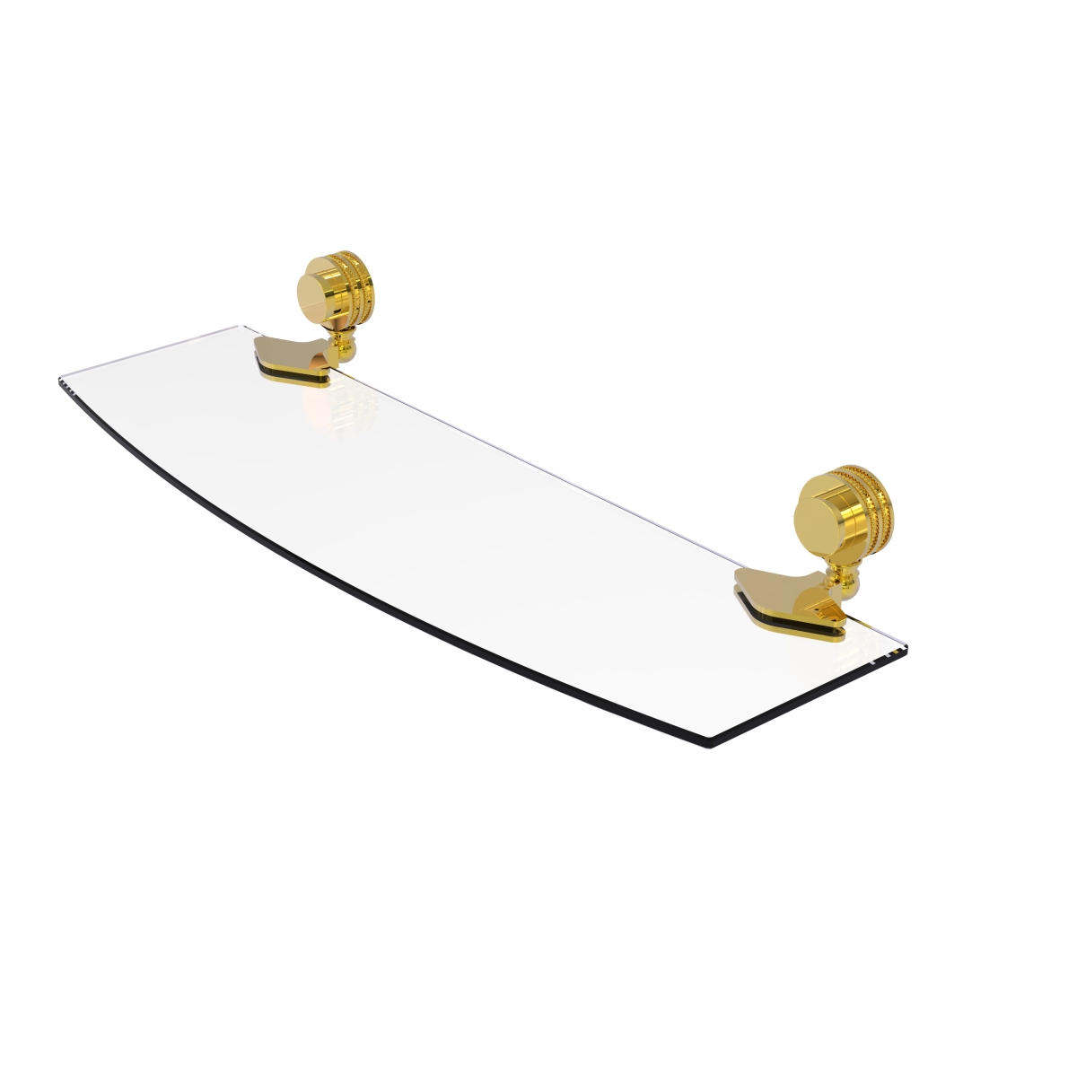 Picture of Allied Brass 433D-18-UNL Venus Collection 18 in. Glass Shelf with Dotted Accents&#44; Unlacquered Brass
