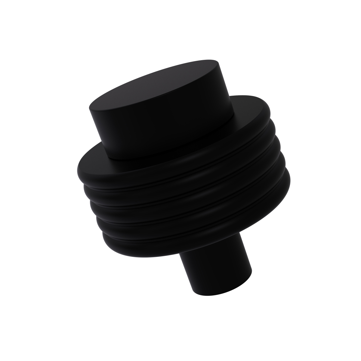 Picture of Allied Brass 101G-BKM Grooved Ring Style 1.50 in. Cabinet Knob&#44; Matte Black