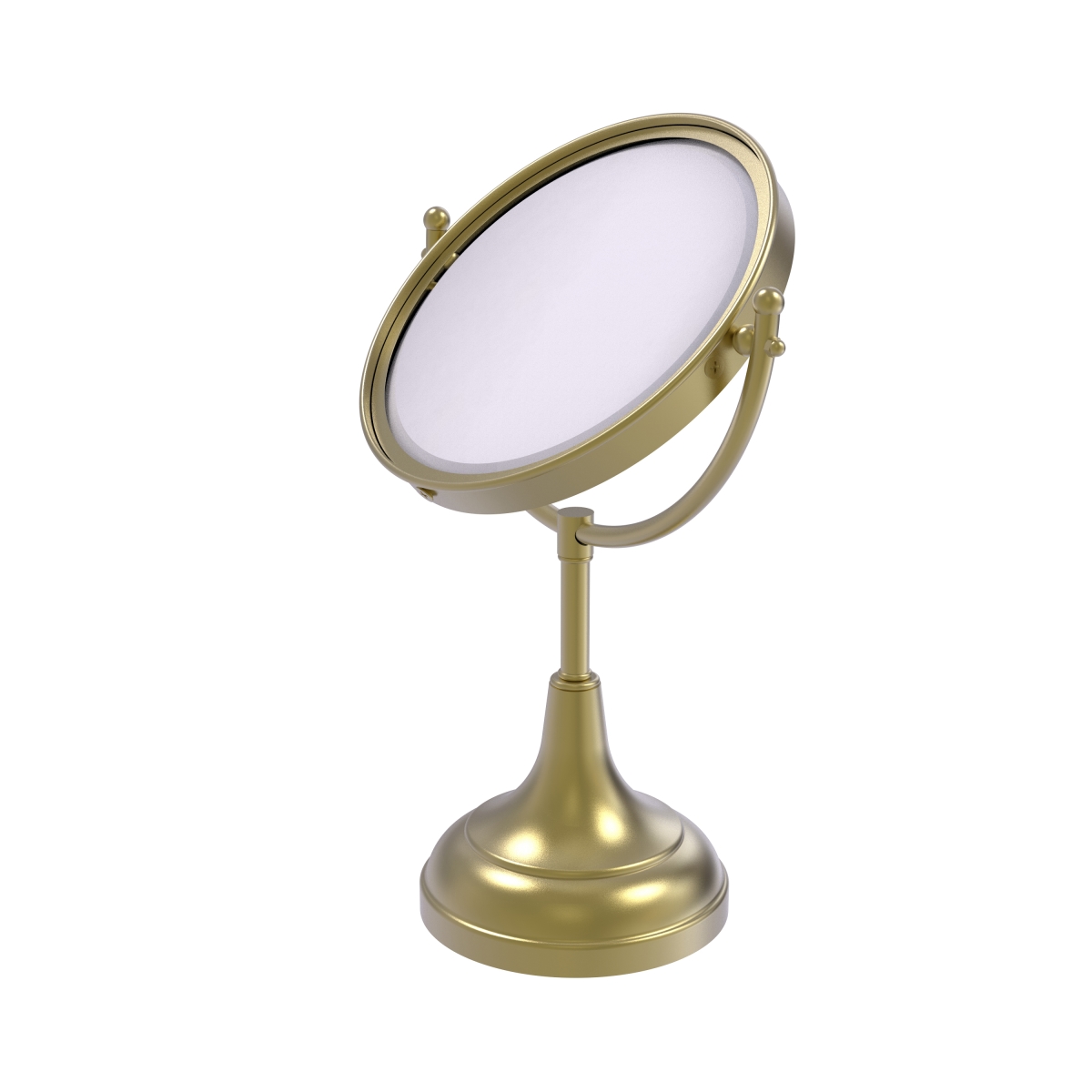 DM-2-4X-SBR Smooth Ring Style 8 in. Vanity Top Make-Up Mirror 4X Magnification, Satin Brass -  Allied Brass, DM-2/4X-SBR