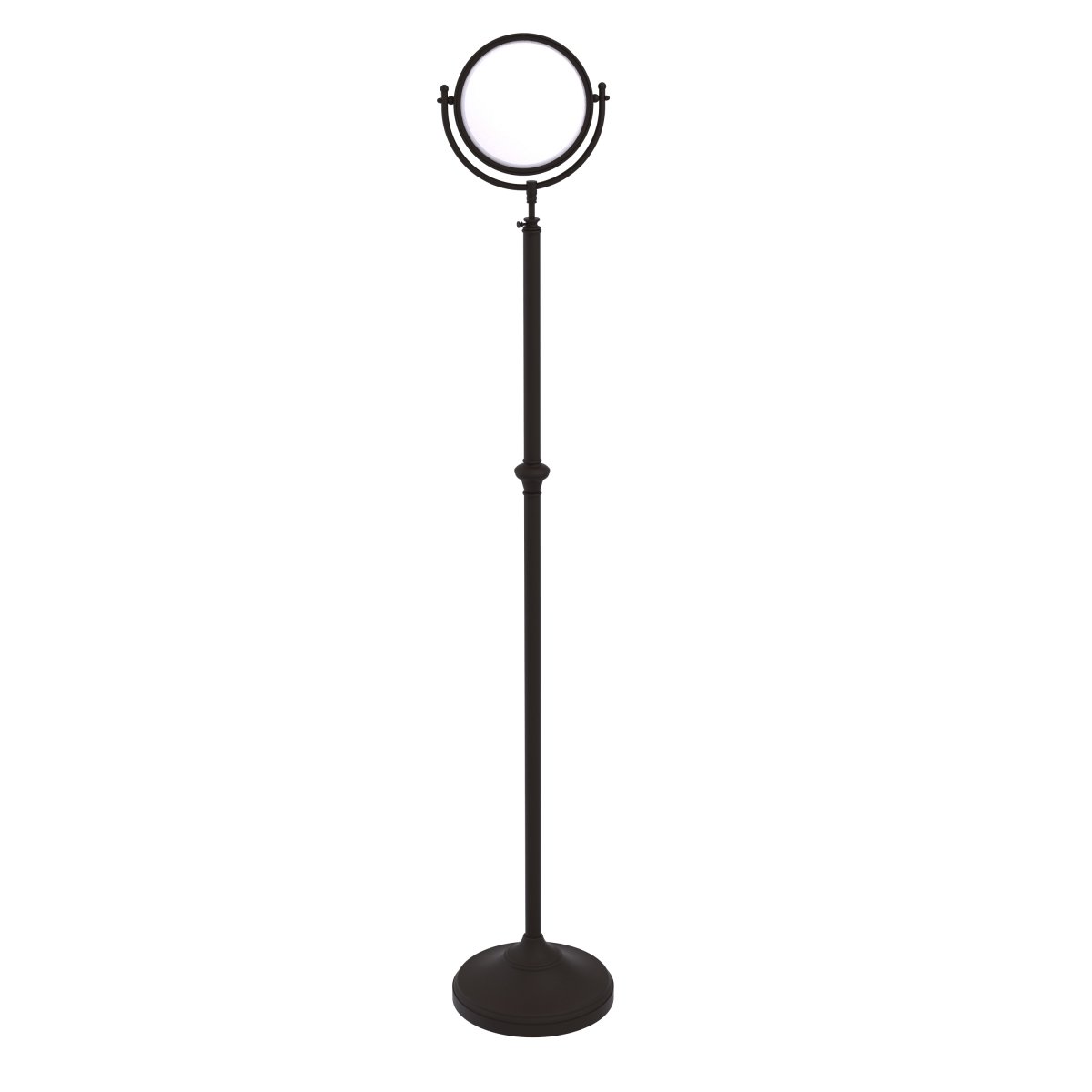 DMF-2-2X-ORB Adjustable Height Floor Standing Make-Up Mirror 8 in. Diameter with 2X Magnification, Oil Rubbed Bronze -  Allied Brass, DMF-2/2X-ORB