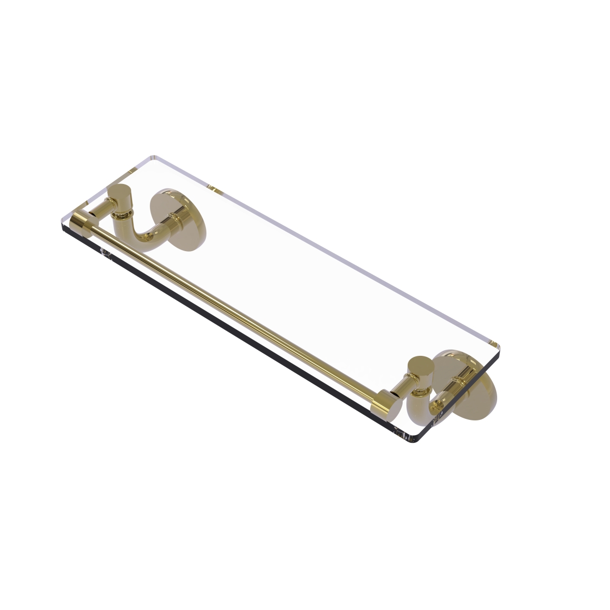 Picture of Allied Brass RM-1-16-GAL-UNL Remi Collection 16 in. Glass Vanity Shelf with Gallery Rail&#44; Unlacquered Brass